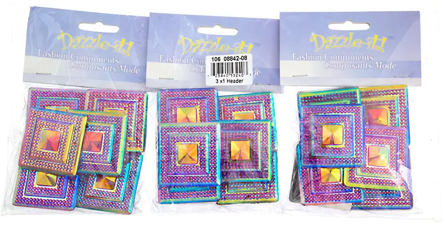 Glitz Sew-On Stone 10pcs Square 40mm 
