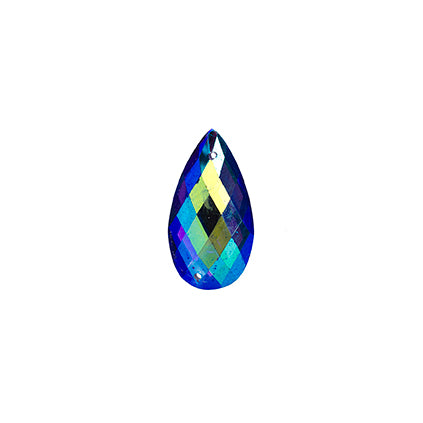 Resin Sew-On Metalico Stone Drop 10.5x18mm  Aurora Borealis