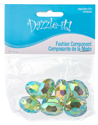 Resin Sew-On Metalico Stone Oval 17x24mm  Aurora Borealis