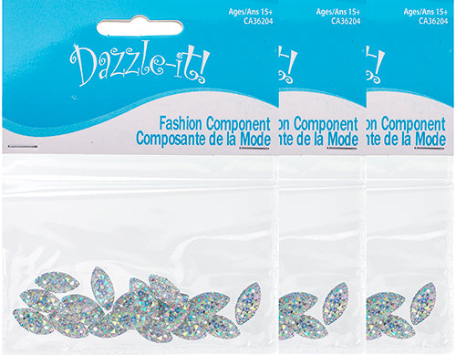 Resin Sew-On Gummyspike Navette 7x15mm  Aurora Borealis