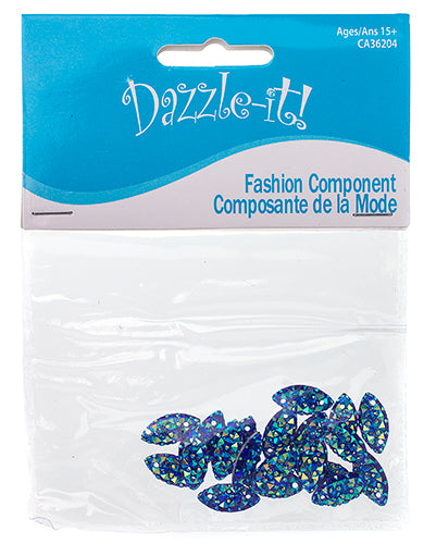 Resin Sew-On Gummyspike Navette 7x15mm  Aurora Borealis