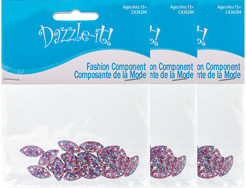 Resin Sew-On Gummyspike Navette 7x15mm  Aurora Borealis