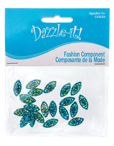 Resin Sew-On Gummyspike Navette 7x15mm  Aurora Borealis