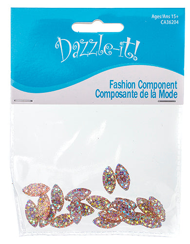 Resin Sew-On Gummyspike Navette 7x15mm  Aurora Borealis