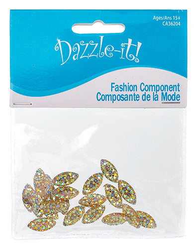 Resin Sew-On Gummyspike Navette 7x15mm  Aurora Borealis