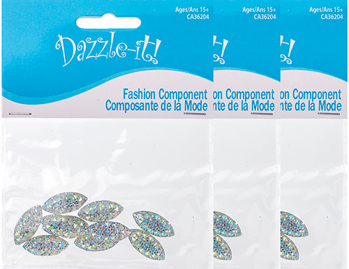 Resin Sew-On Gummyspike Navette 9x20mm Aurora Borealis