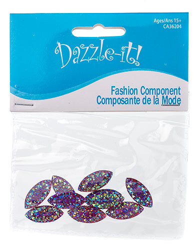 Resin Sew-On Gummyspike Navette 9x20mm Aurora Borealis