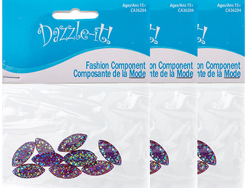 Resin Sew-On Gummyspike Navette 9x20mm Aurora Borealis