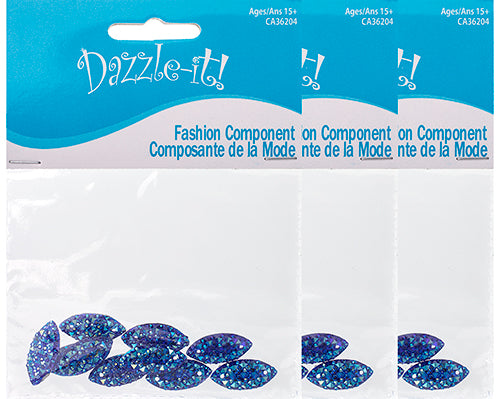 Resin Sew-On Gummyspike Navette 9x20mm Aurora Borealis