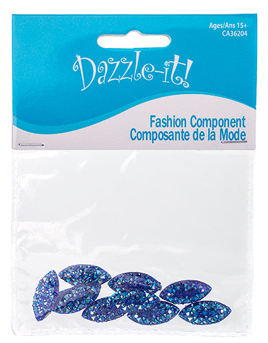 Resin Sew-On Gummyspike Navette 9x20mm Aurora Borealis