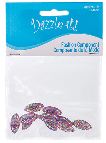 Resin Sew-On Gummyspike Navette 9x20mm Aurora Borealis