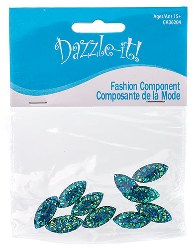 Resin Sew-On Gummyspike Navette 9x20mm Aurora Borealis