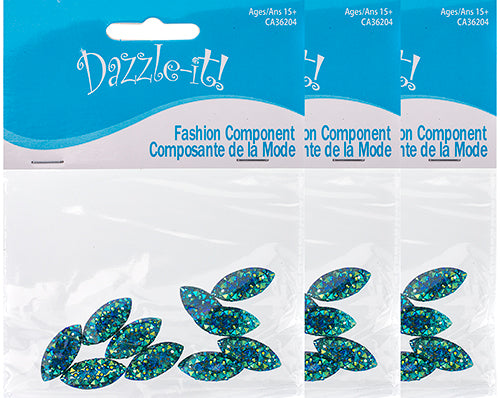 Resin Sew-On Gummyspike Navette 9x20mm Aurora Borealis