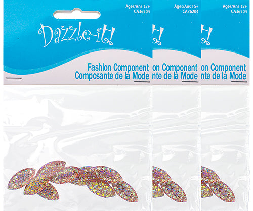 Resin Sew-On Gummyspike Navette 9x20mm Aurora Borealis