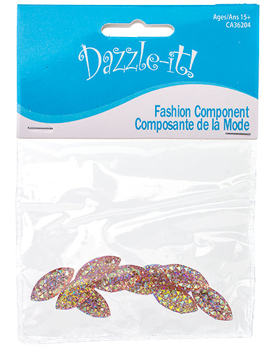 Resin Sew-On Gummyspike Navette 9x20mm Aurora Borealis