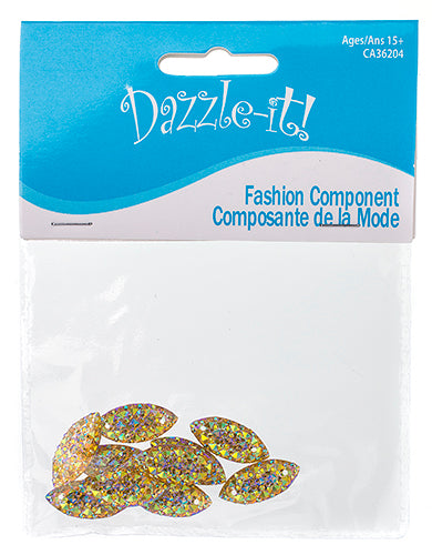 Resin Sew-On Gummyspike Navette 9x20mm Aurora Borealis