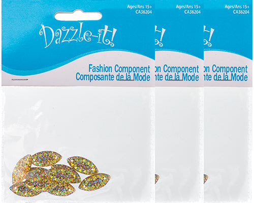 Resin Sew-On Gummyspike Navette 9x20mm Aurora Borealis