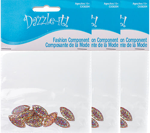 Resin Sew-On Gummyspike Navette 9x20mm Aurora Borealis