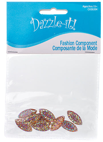 Resin Sew-On Gummyspike Navette 9x20mm Aurora Borealis