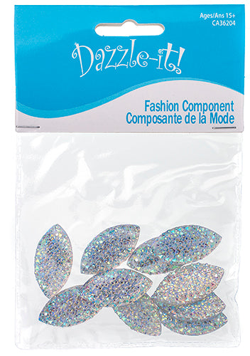 Resin Sew-On Gummyspike Navette 15x30mm Aurora Borealis