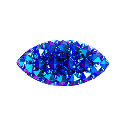 Resin Sew-On Gummyspike Navette 15x30mm Aurora Borealis