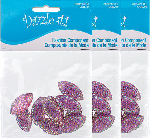 Resin Sew-On Gummyspike Navette 15x30mm Aurora Borealis