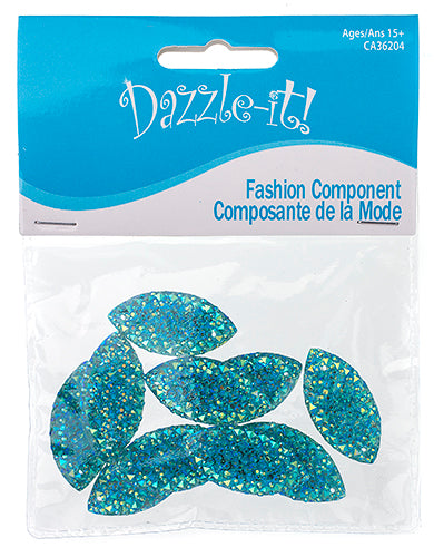 Resin Sew-On Gummyspike Navette 15x30mm Aurora Borealis