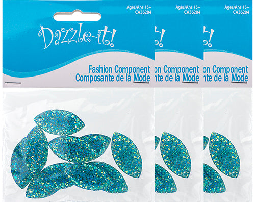 Resin Sew-On Gummyspike Navette 15x30mm Aurora Borealis