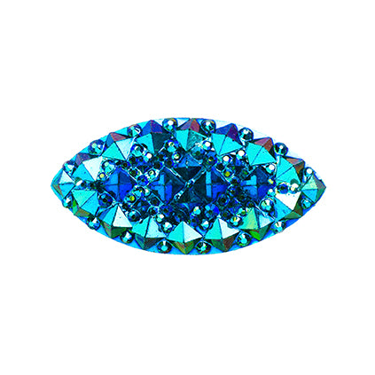 Resin Sew-On Gummyspike Navette 15x30mm Aurora Borealis