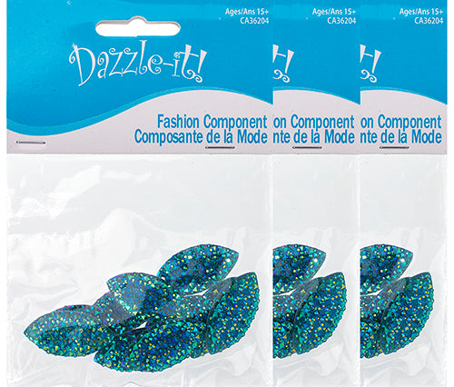 Resin Sew-On Gummyspike Navette 15x30mm Aurora Borealis