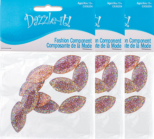 Resin Sew-On Gummyspike Navette 15x30mm Aurora Borealis