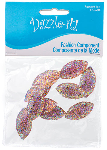 Resin Sew-On Gummyspike Navette 15x30mm Aurora Borealis