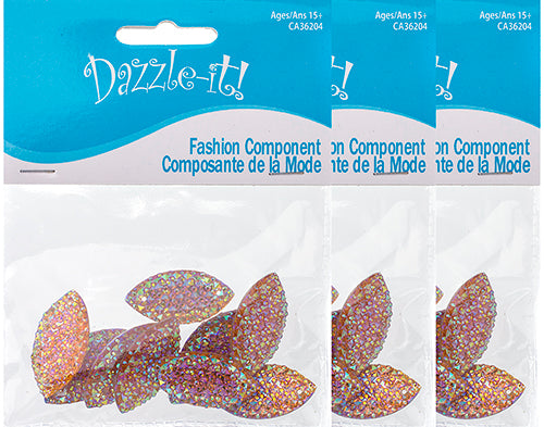 Resin Sew-On Gummyspike Navette 15x30mm Aurora Borealis