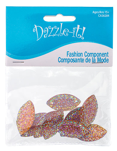 Resin Sew-On Gummyspike Navette 15x30mm Aurora Borealis