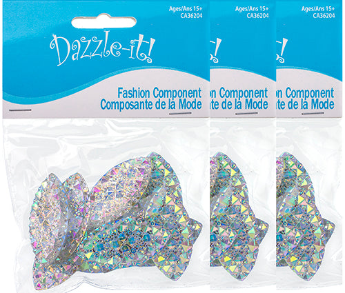 Resin Sew-On Gummyspike Navette 20x40mm  Aurora Borealis