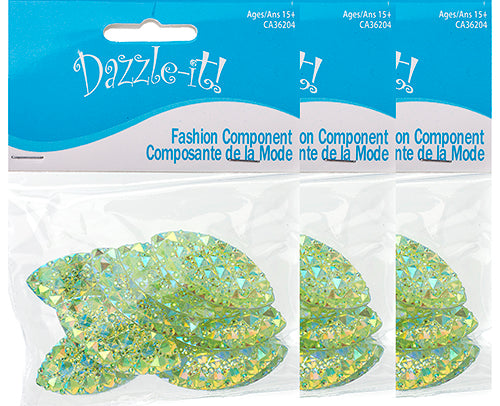 Resin Sew-On Gummyspike Navette 20x40mm  Aurora Borealis