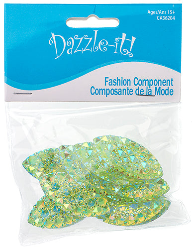 Resin Sew-On Gummyspike Navette 20x40mm  Aurora Borealis