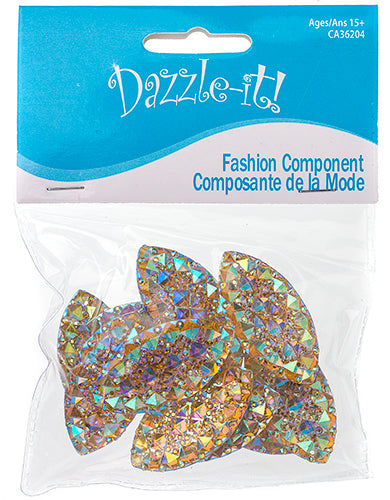 Resin Sew-On Gummyspike Navette 20x40mm  Aurora Borealis