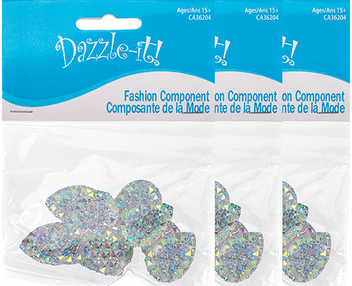 Resin Sew-On Gummyspike Drop 18x25mm  Aurora Borealis