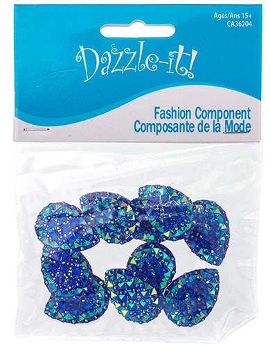 Resin Sew-On Gummyspike Drop 18x25mm  Aurora Borealis