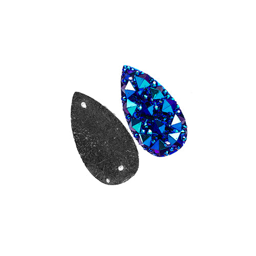 Resin Sew-On Gummyspike Drop 18x25mm  Aurora Borealis