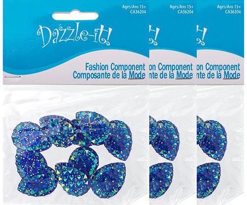 Resin Sew-On Gummyspike Drop 18x25mm  Aurora Borealis