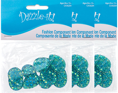 Resin Sew-On Gummyspike Drop 18x25mm  Aurora Borealis