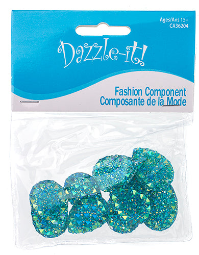 Resin Sew-On Gummyspike Drop 18x25mm  Aurora Borealis