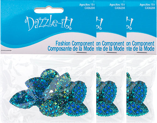 Resin Sew-On Gummyspike Drop 18x25mm  Aurora Borealis