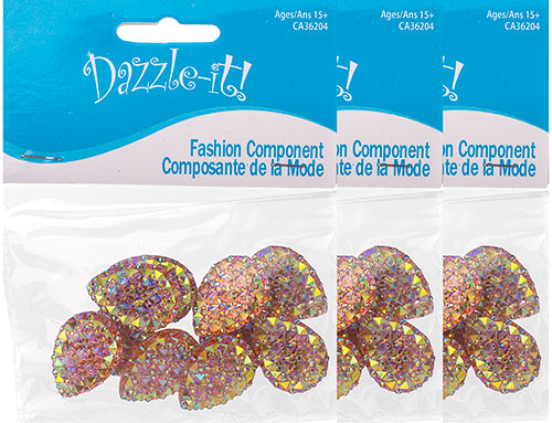 Resin Sew-On Gummyspike Drop 18x25mm  Aurora Borealis