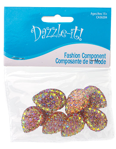 Resin Sew-On Gummyspike Drop 18x25mm  Aurora Borealis