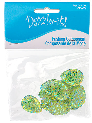 Resin Sew-On Gummyspike Drop 18x25mm  Aurora Borealis