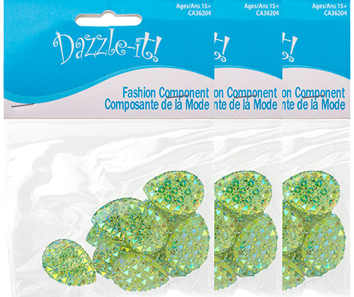 Resin Sew-On Gummyspike Drop 18x25mm  Aurora Borealis