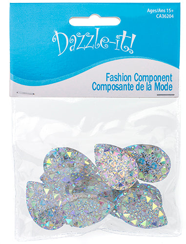 Resin Sew-On Gummyspike Drop 20x30mm Aurora Borealis